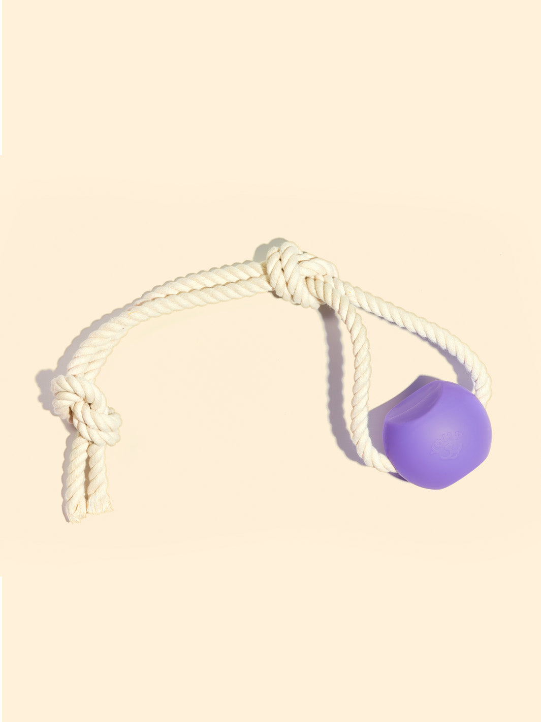 Yomp BallRope Dog Toy – Silicone Ball with Natural Cotton Tug Rope