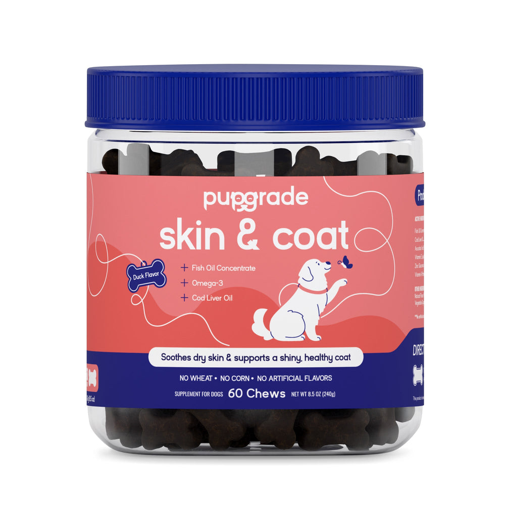 Skin & Coat Chews for Dogs – Omega-3, Fish Oil & Vitamin E Supplement