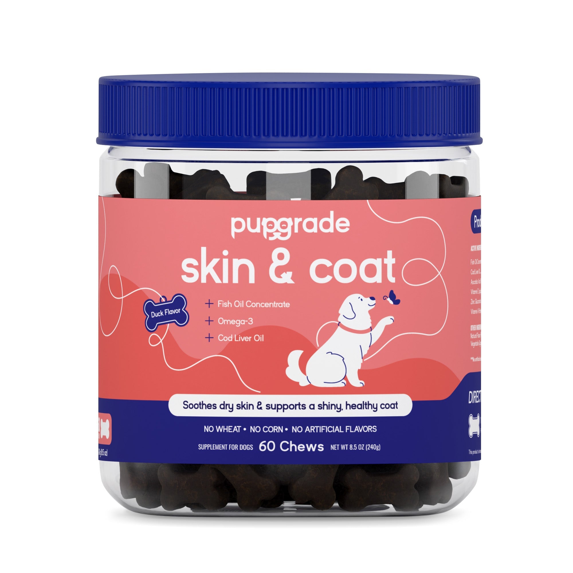 Skin & Coat Chews for Dogs – Omega-3, Fish Oil & Vitamin E Supplement