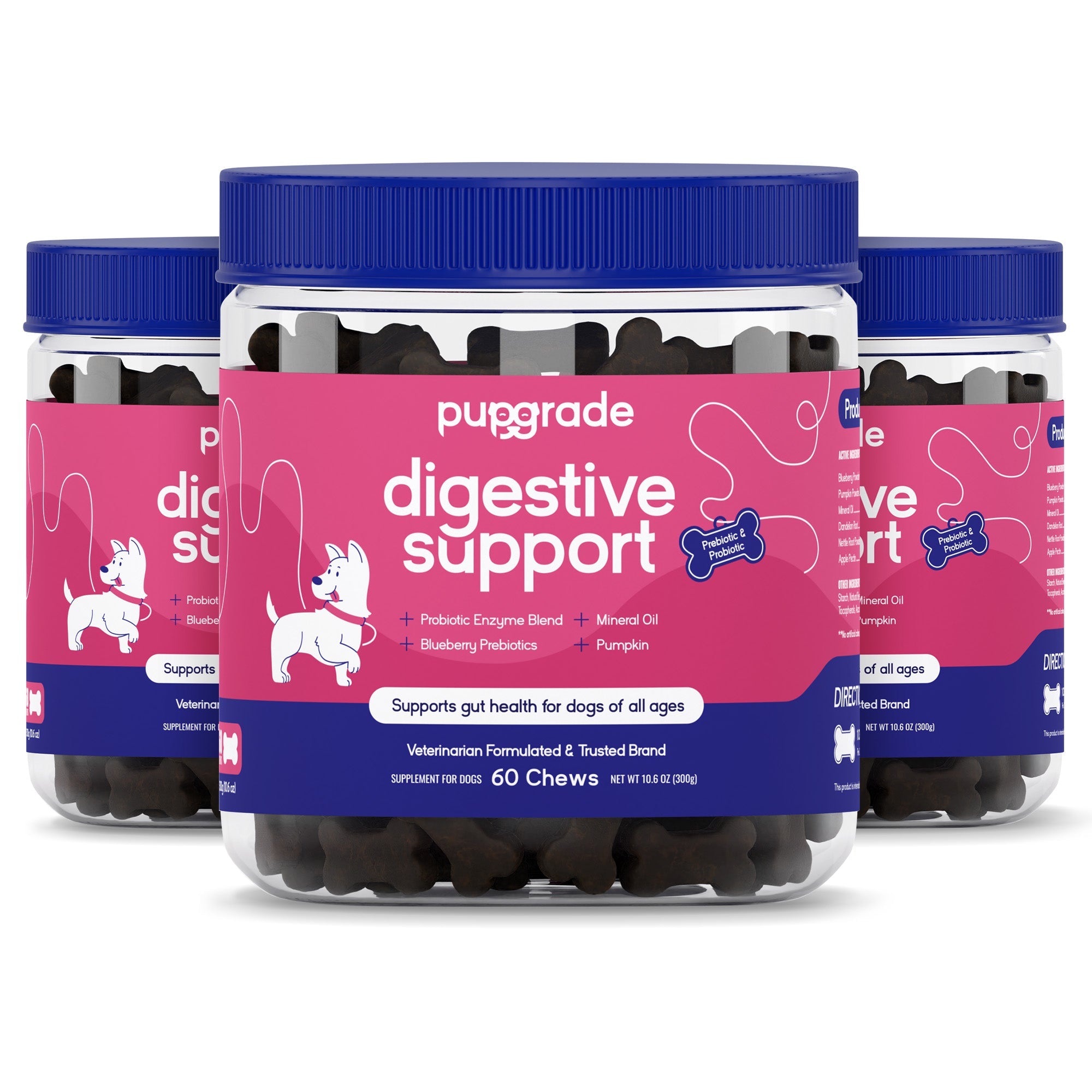 PupGrade Digestive Chews for Dogs – Probiotics, Pumpkin & Enzymes