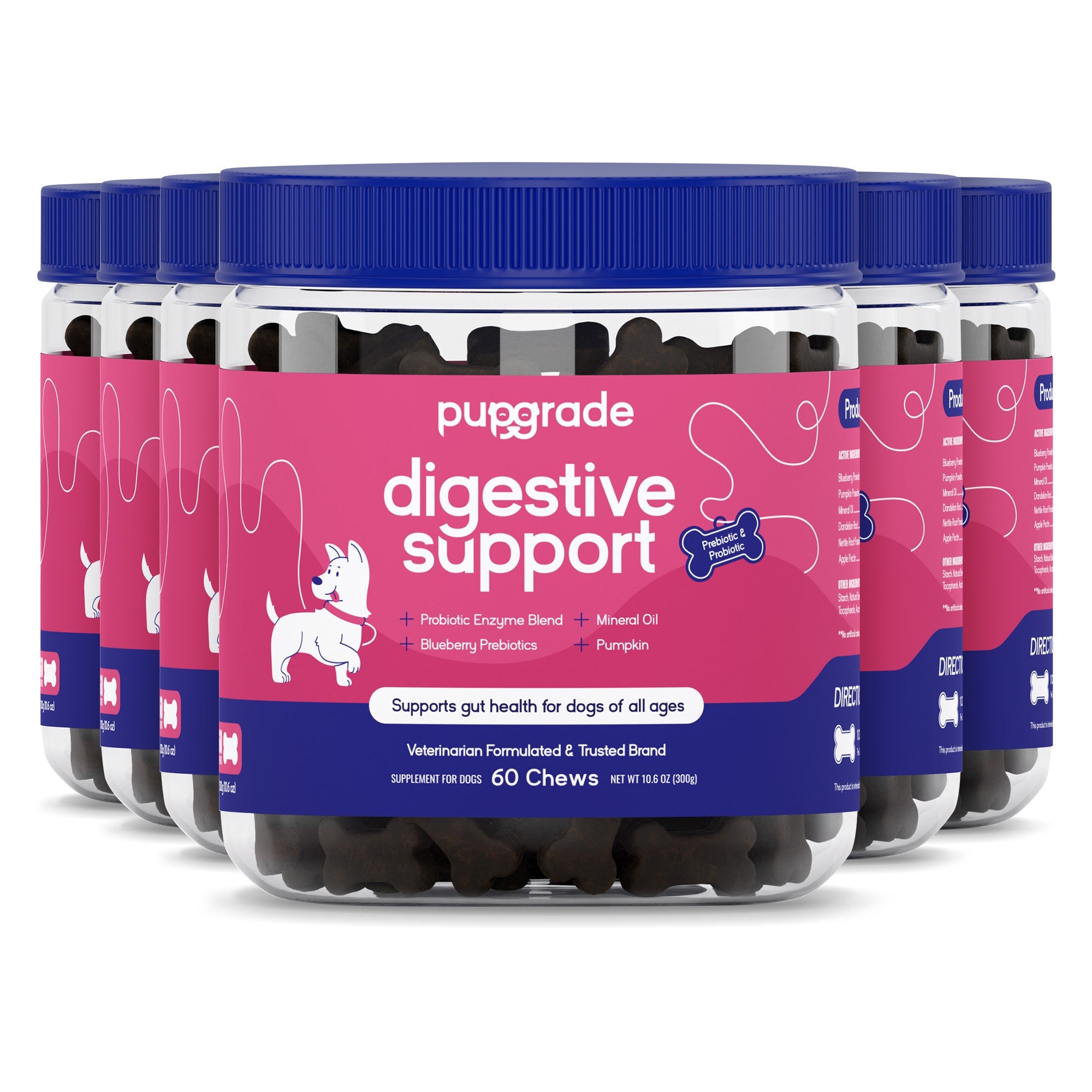 PupGrade Digestive Chews for Dogs – Probiotics, Pumpkin & Enzymes