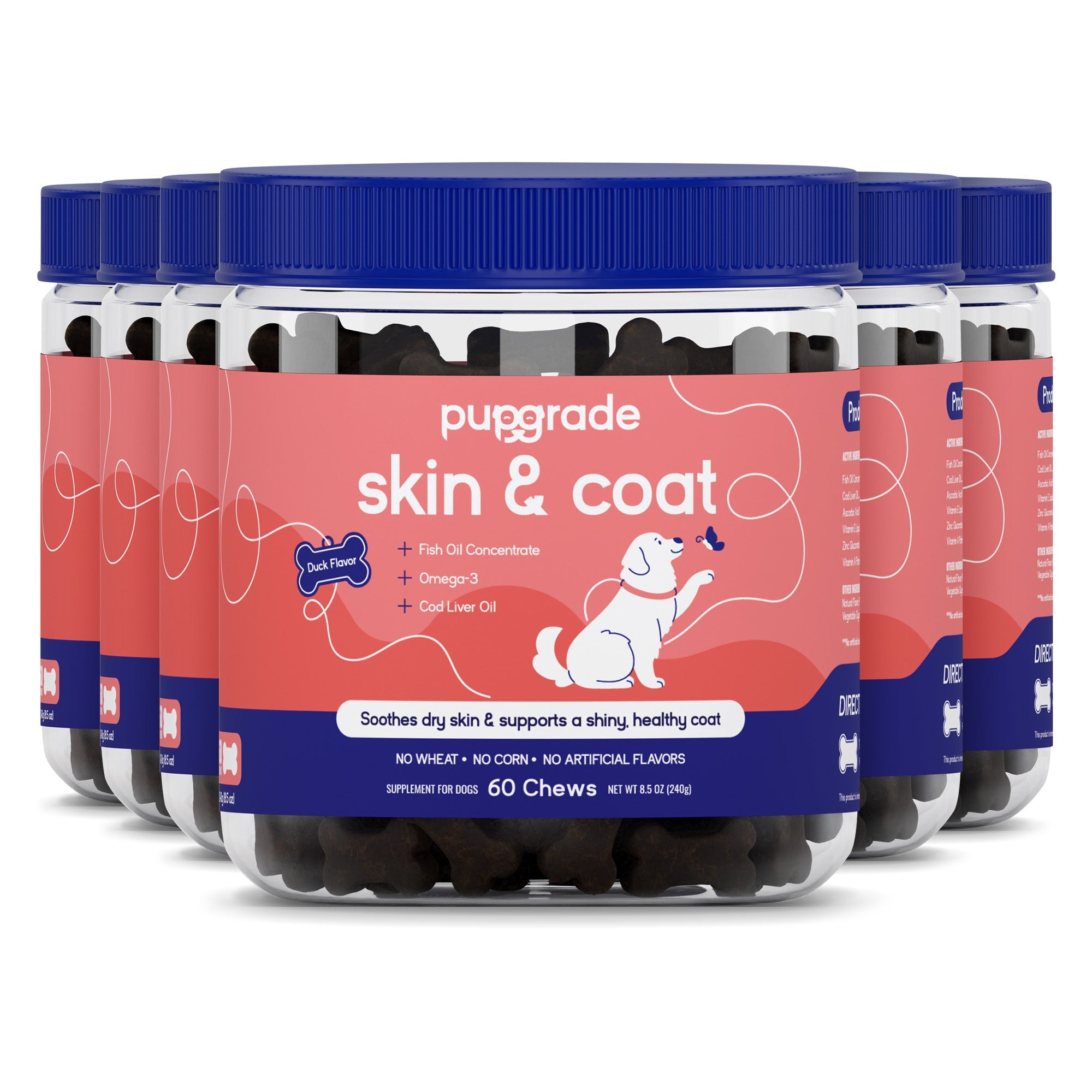 Skin & Coat Chews for Dogs – Omega-3, Fish Oil & Vitamin E Supplement