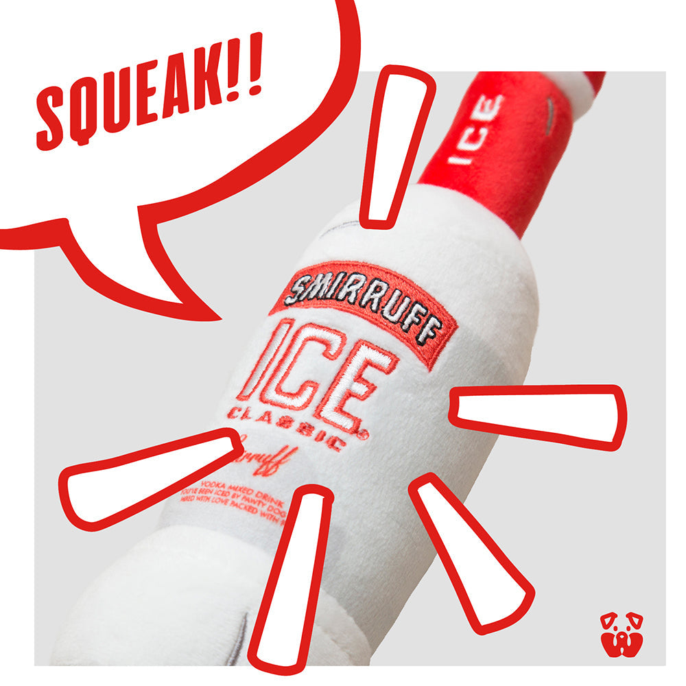 Pawty Smirruff Ice Plush Squeaky Dog Toy – Funny Novelty Fetch Toy for Dogs