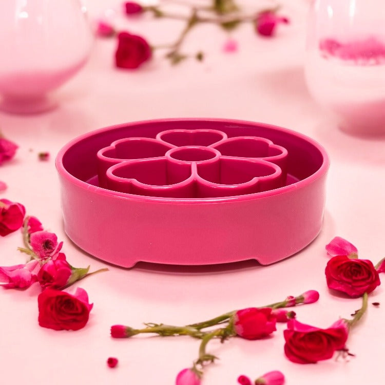 Flower Design eBowl – Slow Feeder Dog Bowl for Healthier Eating