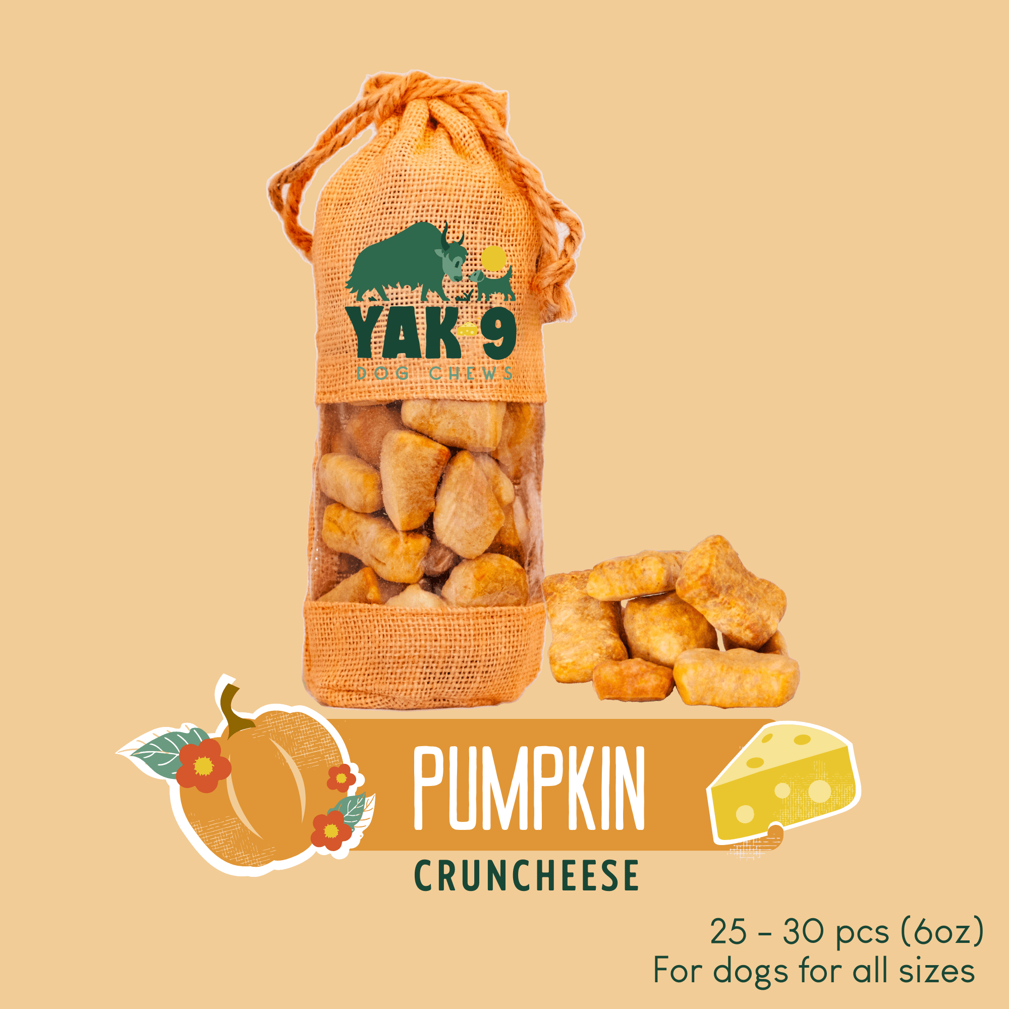 Yak9 CrunCheese Yak Cheese Dog Treats – Crunchy High-Protein Himalayan Training Treats