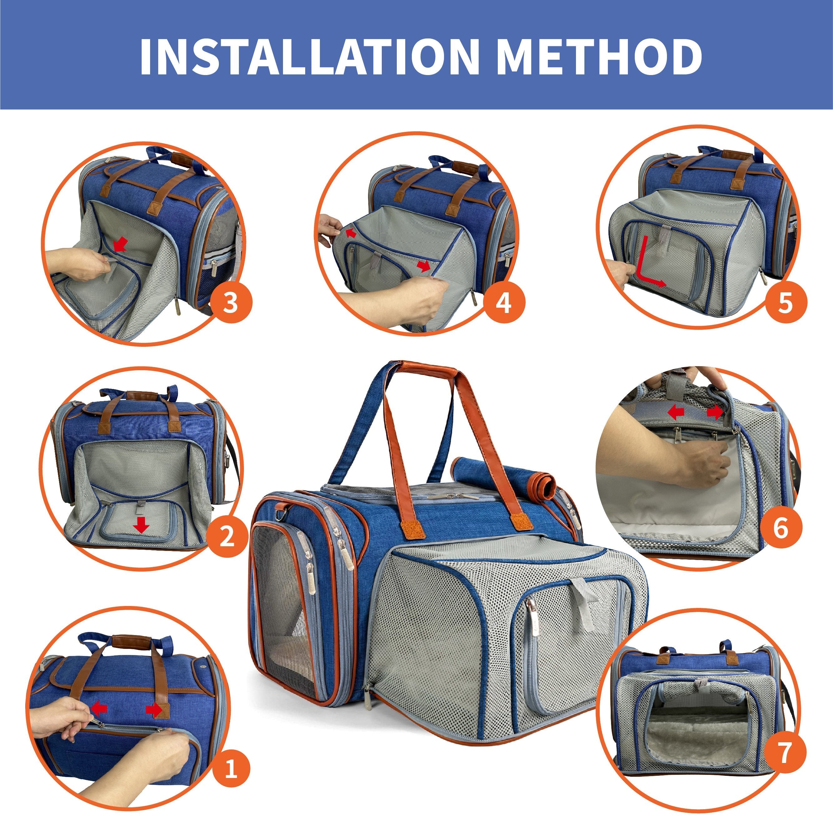 Mr. Peanut’s Gold Series Expandable Pet Carrier – Airline Compliant Soft-Sided Travel Bag for Small Dogs & Cats