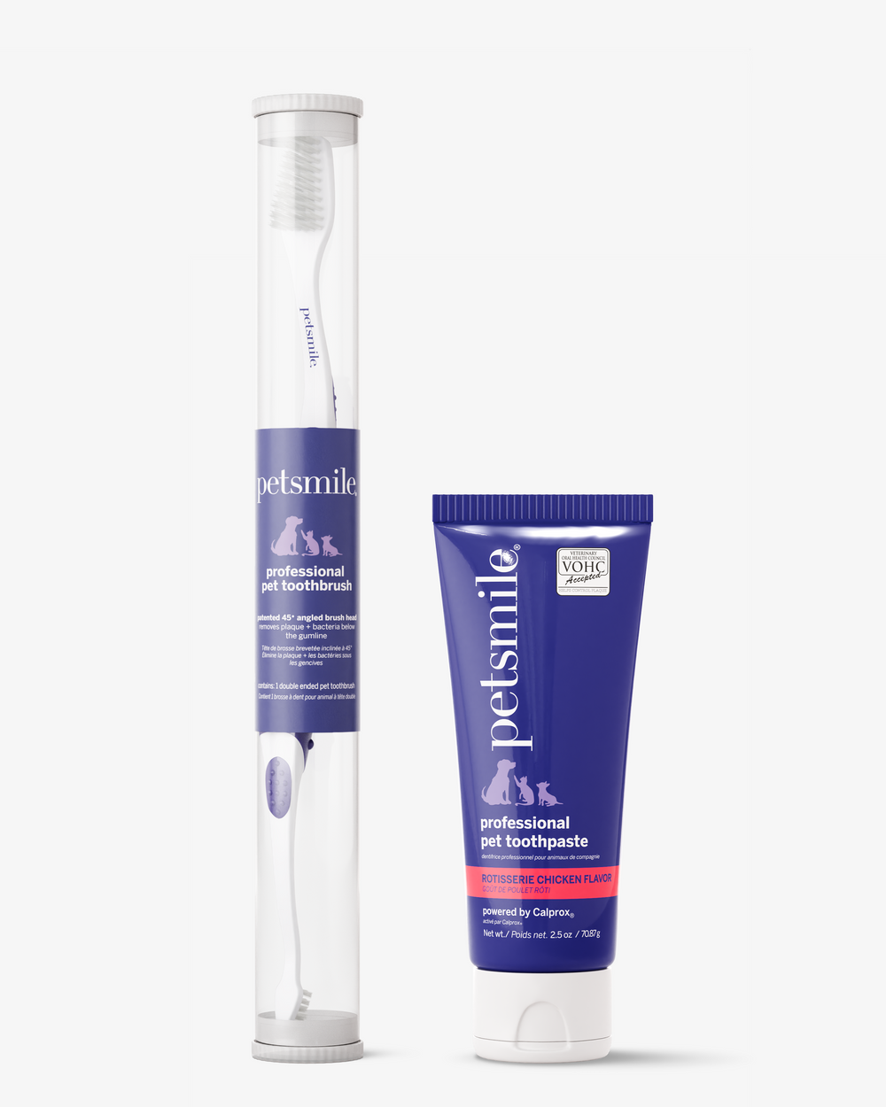 Petsmile® Rotisserie Chicken Toothpaste (Small) & Professional Pet Toothbrush – Vet-Approved Dental Kit
