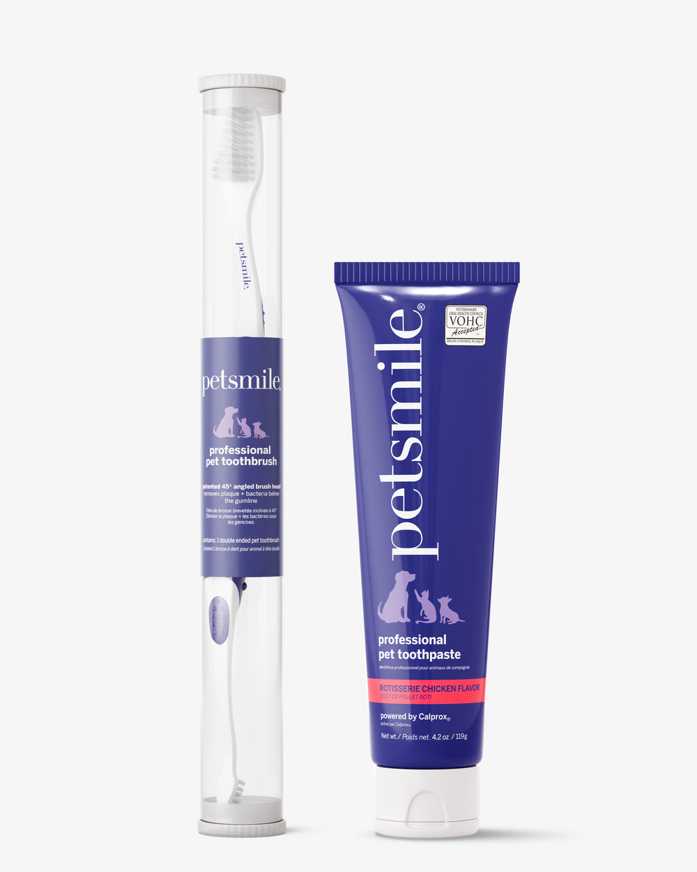 Petsmile® Rotisserie Chicken Toothpaste (Large) & Professional Pet Toothbrush – Vet-Approved Dental Kit