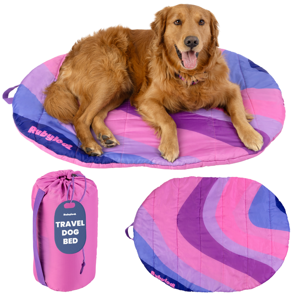 Portable Travel Dog Bed for Camping & Car Trips – Waterproof Roll-Up Pet Mat with Carry Bag