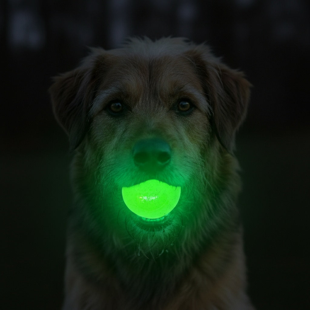 SodaPup Glow in the Dark Glitter Dog Balls – 2-Pack | Soft Rubber Fetch & Treat Toys