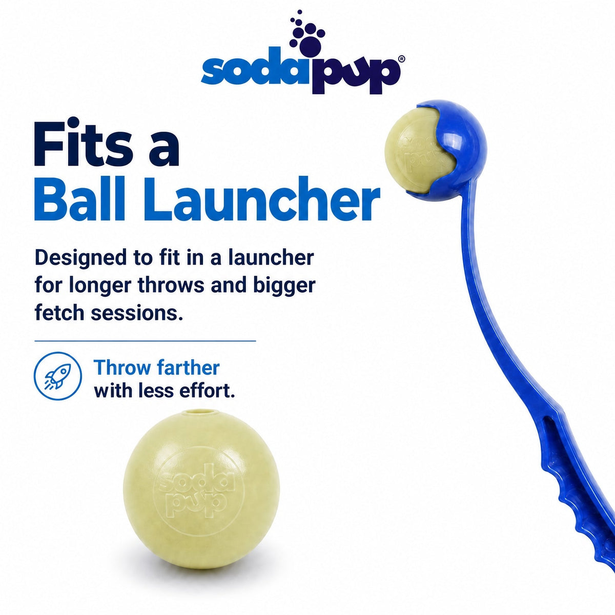 SodaPup Glow in the Dark Glitter Dog Balls – 2-Pack | Soft Rubber Fetch & Treat Toys