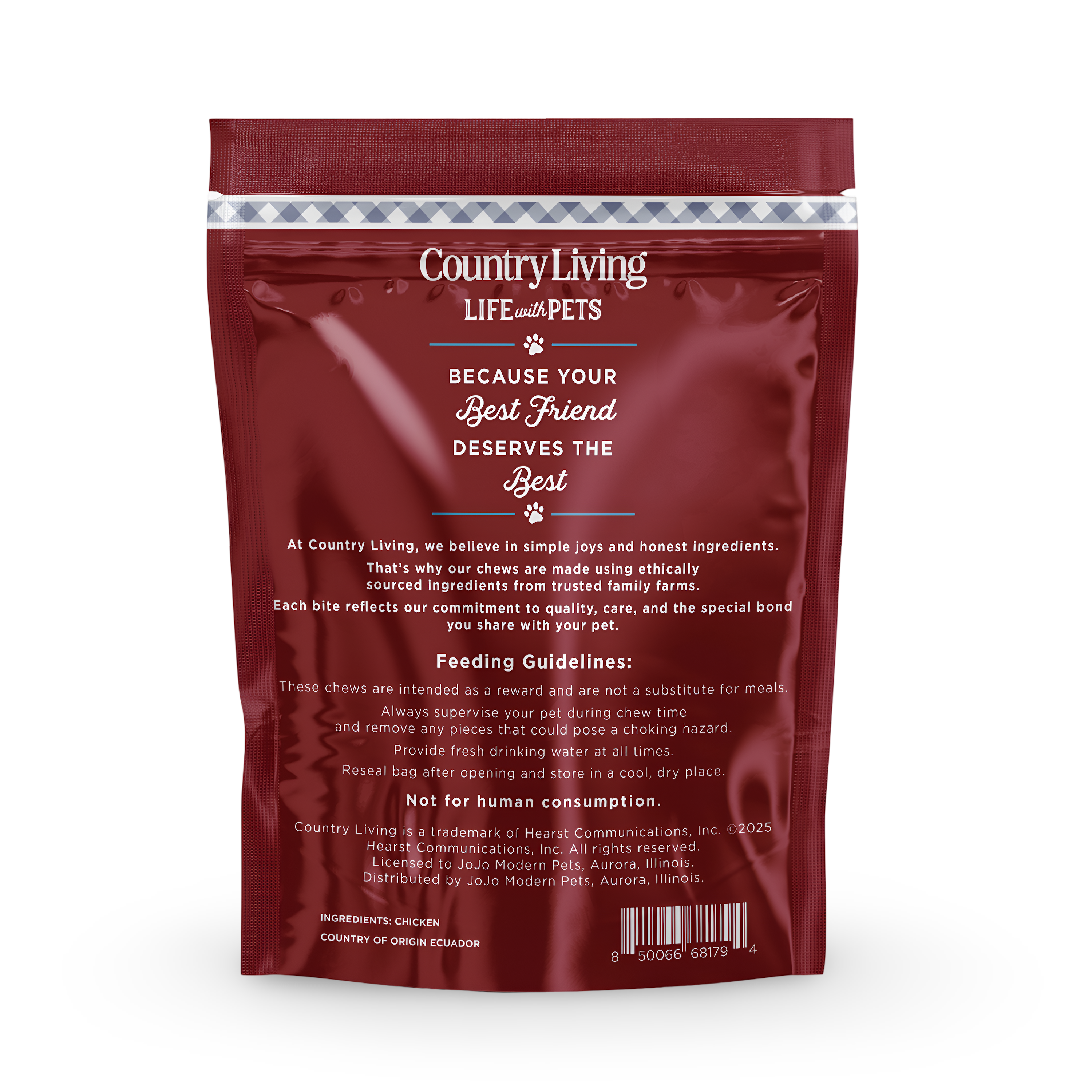 Country Living 4”–5” Beef Flavored Chicken Sausage Dog Treats | 15-Count All-Natural Soft & Chewy High-Protein Grain-Free Training Treats