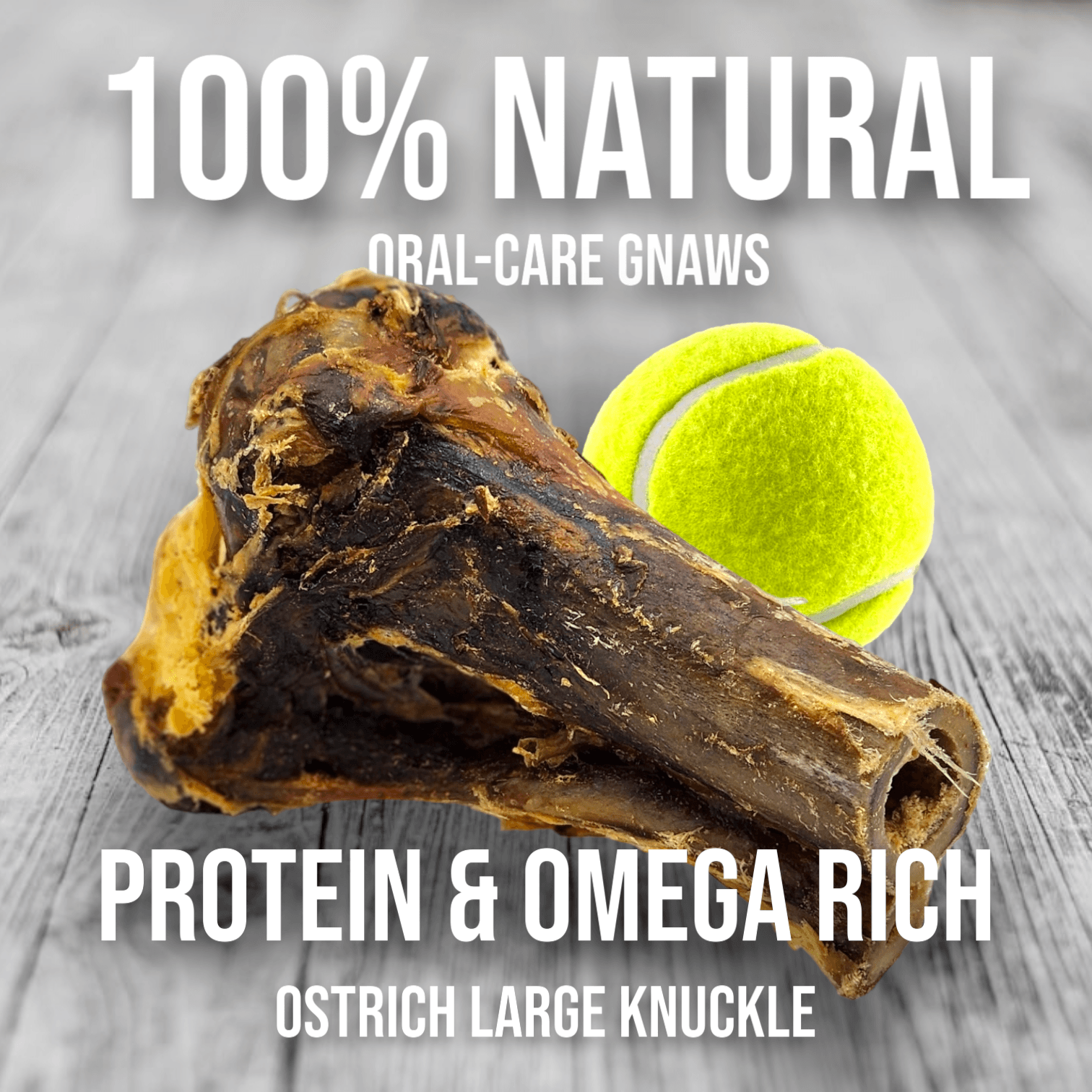 Savannah Ostrich Large Knuckle Dog Chew (5.5" x 5") Long-Lasting Natural Hypoallergenic Dog Treat