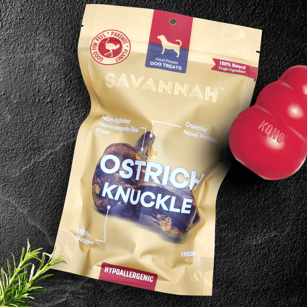 Ostrich Knuckle Chew (Medium, 4" x 3") – Gentle & Long-Lasting Treat for Small to Medium Dogs