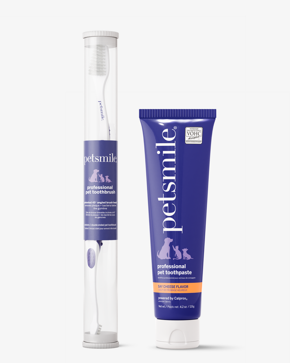 Petsmile® "Say Cheese" Toothpaste (Large) & Professional Pet Toothbrush – Vet-Approved Dental Kit