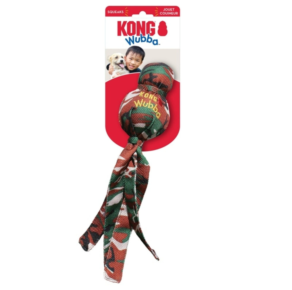 KONG Camo Wubba Ballistic Friend Interactive Tug and Toss Dog Toy