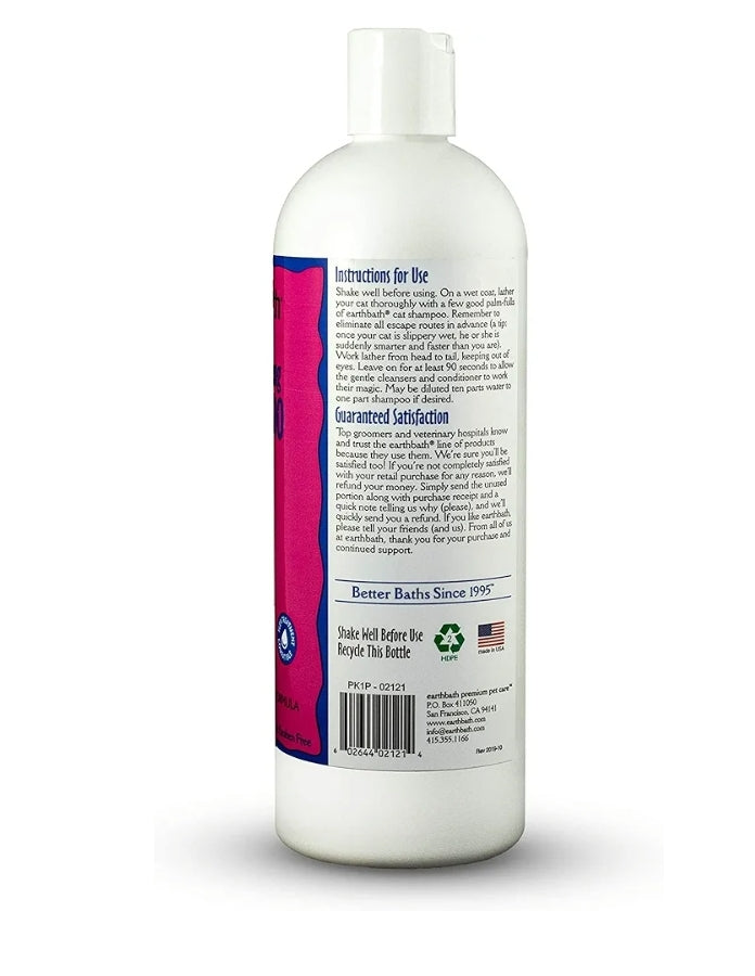 EARTHBATH Wild Cherry 2-in-1 Cat Conditioning Shampoo – Gentle, Cruelty-Free, Made in USA | Safe Kitty Shampoo & Conditioner | 16 Oz
