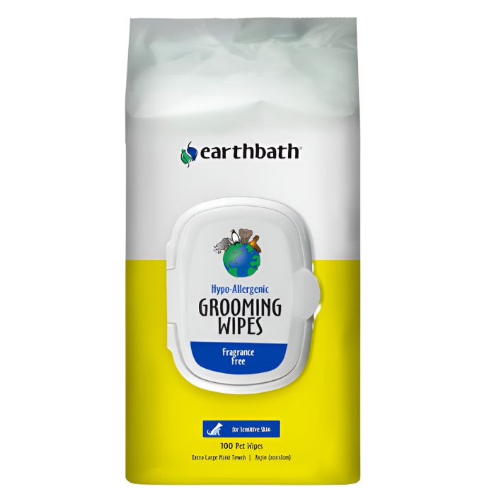 EARTHBATH Hypo-Allergenic Grooming Wipes - 100 Count | All-Natural, Safe & Gentle for Pets