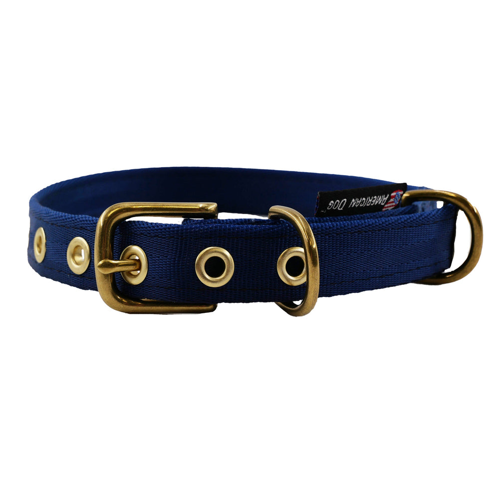 Heavy-Duty Seatbelt Dog Collar – USA Made with Brass Hardware