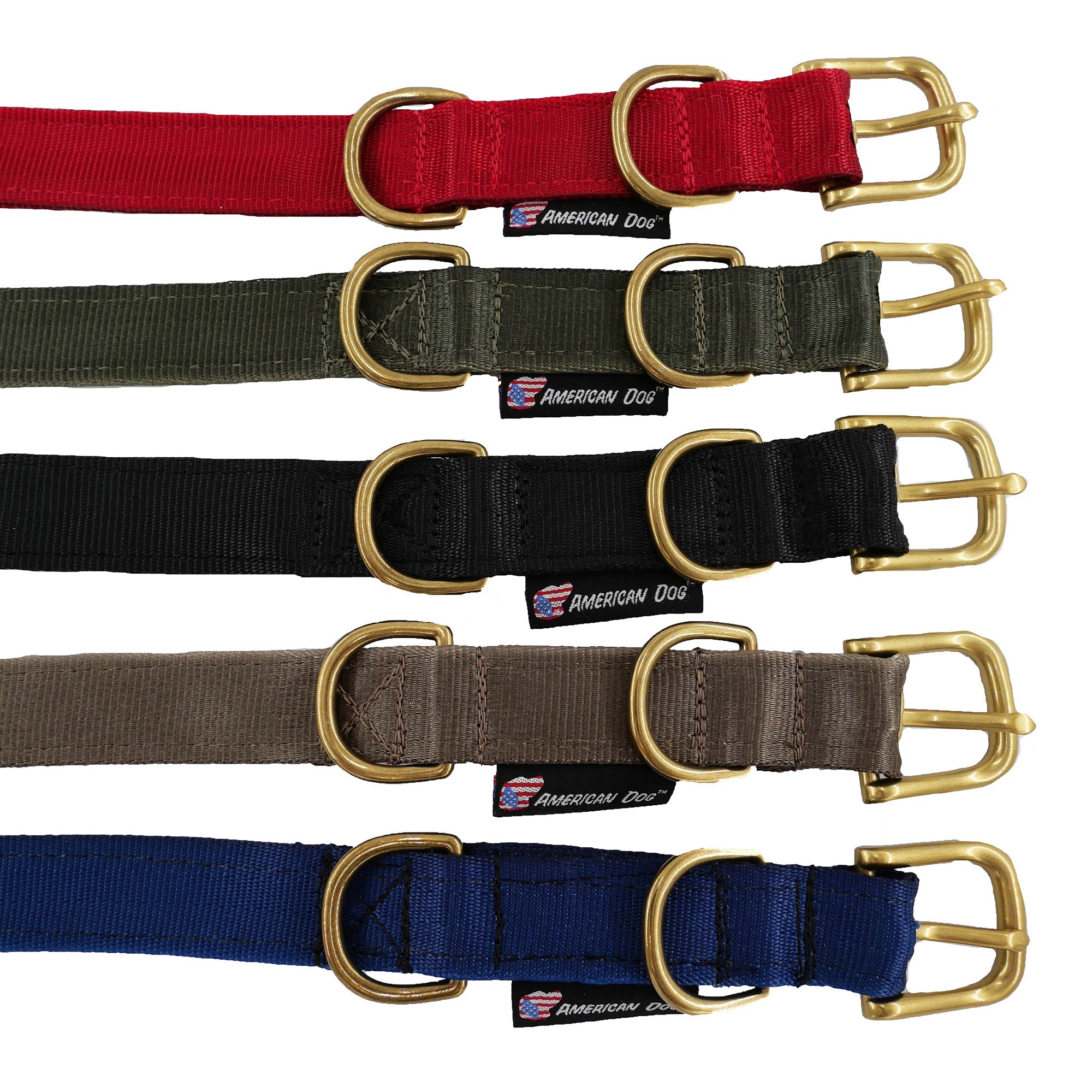 Heavy-Duty Seatbelt Dog Collar – USA Made with Brass Hardware