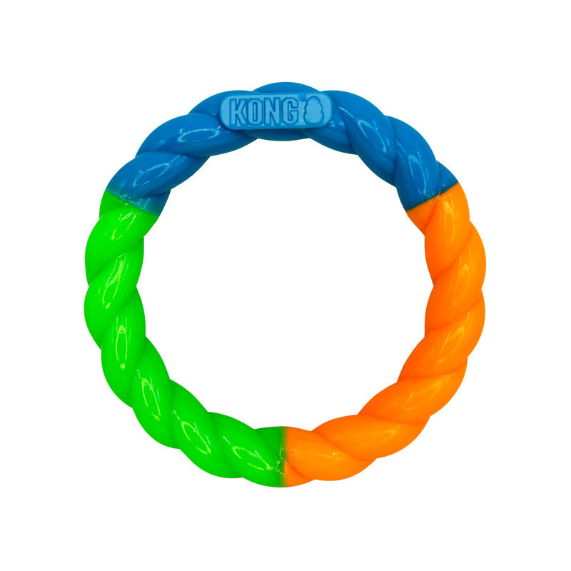 KONG Twistz High-Viz Ring – Durable Glow-in-the-Dark Dog Fetch Toy That Floats