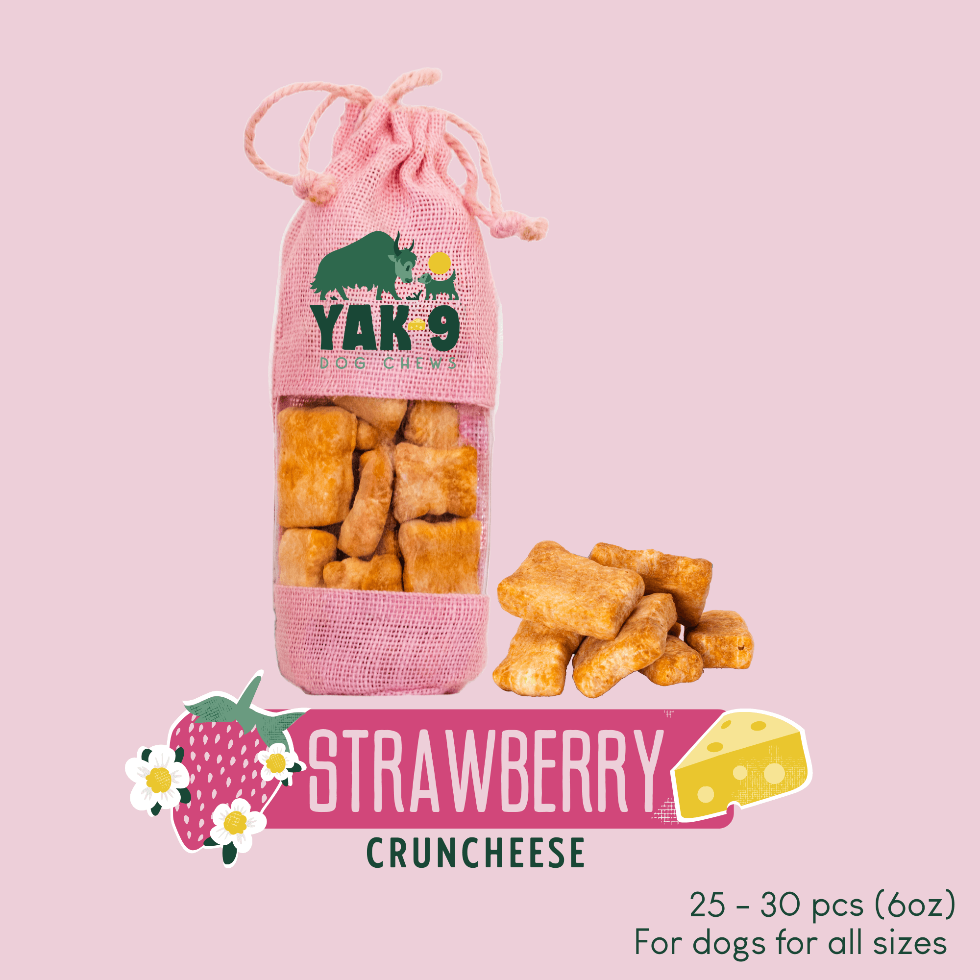 Yak9 CrunCheese Yak Cheese Dog Treats – Crunchy High-Protein Himalayan Training Treats