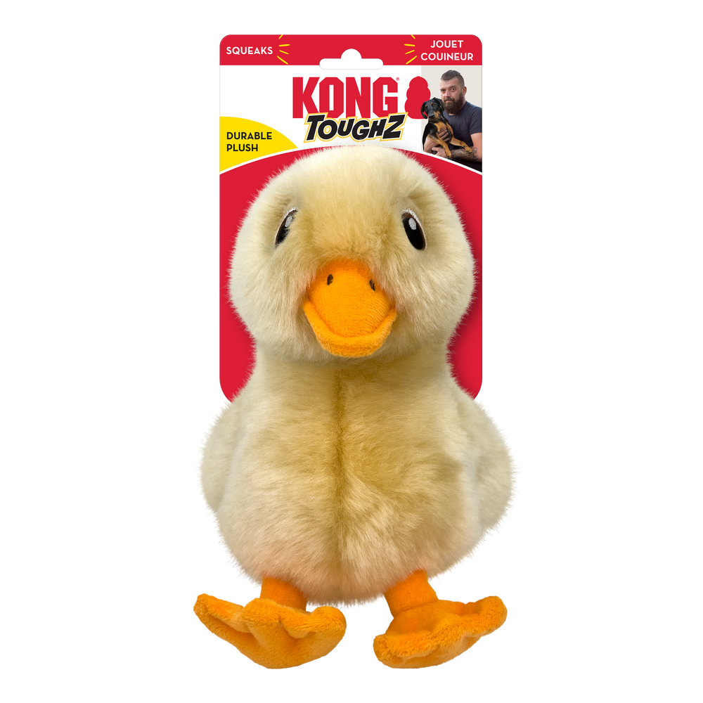 KONG Toughz Plush Dog Toy – Durable Indoor Toy with Double Squeaker (Medium)