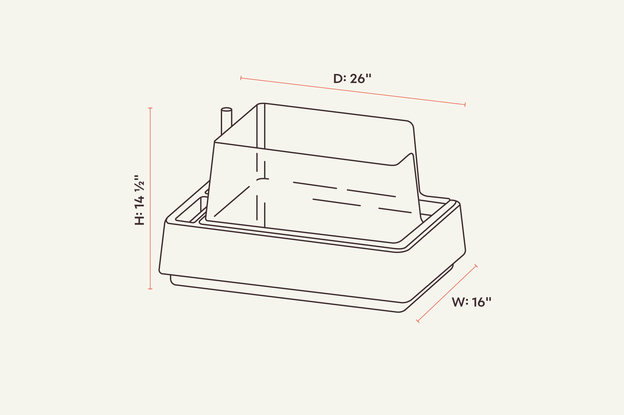 The Cove Modern Litter Box with Built-In Scoop & Shelter Add-On