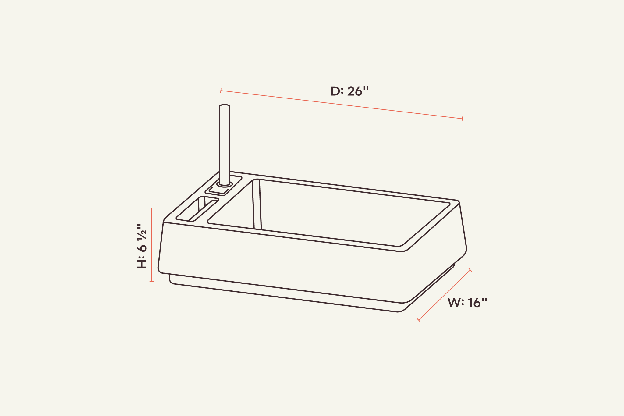 The Cove Modern Litter Box with Built-In Scoop & Shelter Add-On