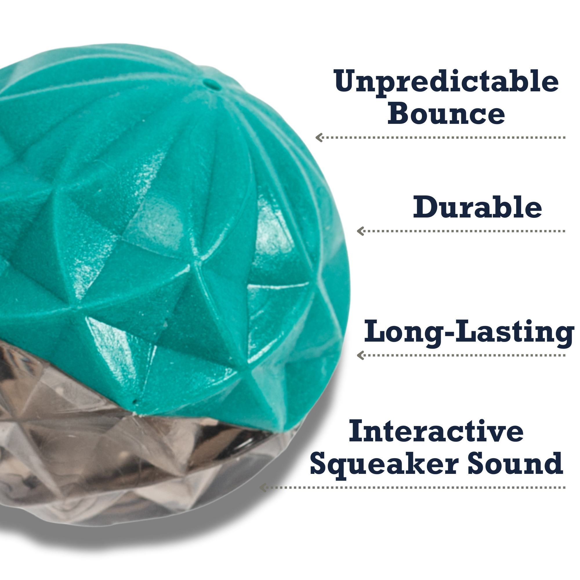 Country Living Geometric Textured Ball Dog Chew Toy – Durable Rubber Interactive Toy for Mental Stimulation (Small)