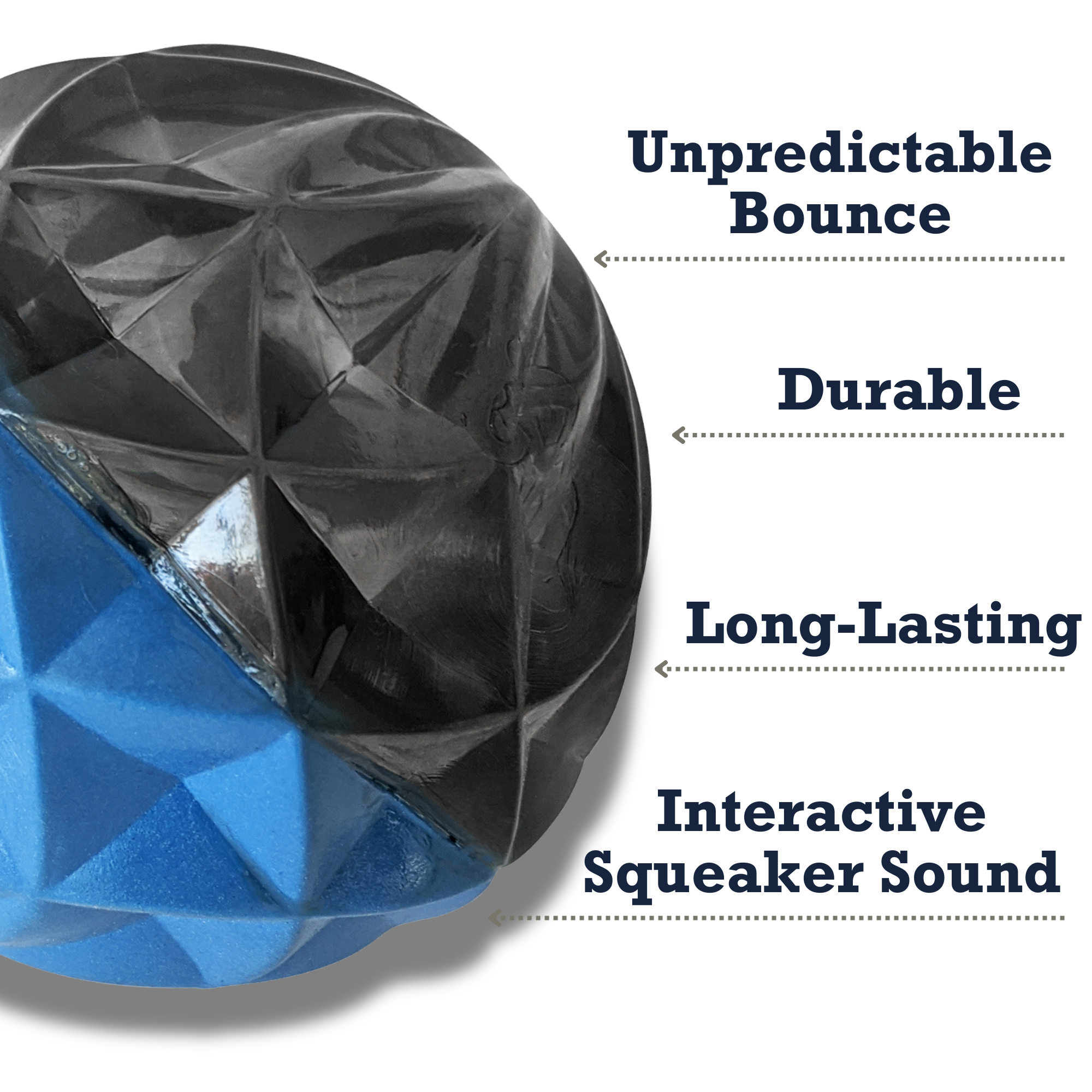 Country Living Geometric Textured Ball Dog Chew Toy – Durable Rubber Interactive Toy for Mental Stimulation (Large)