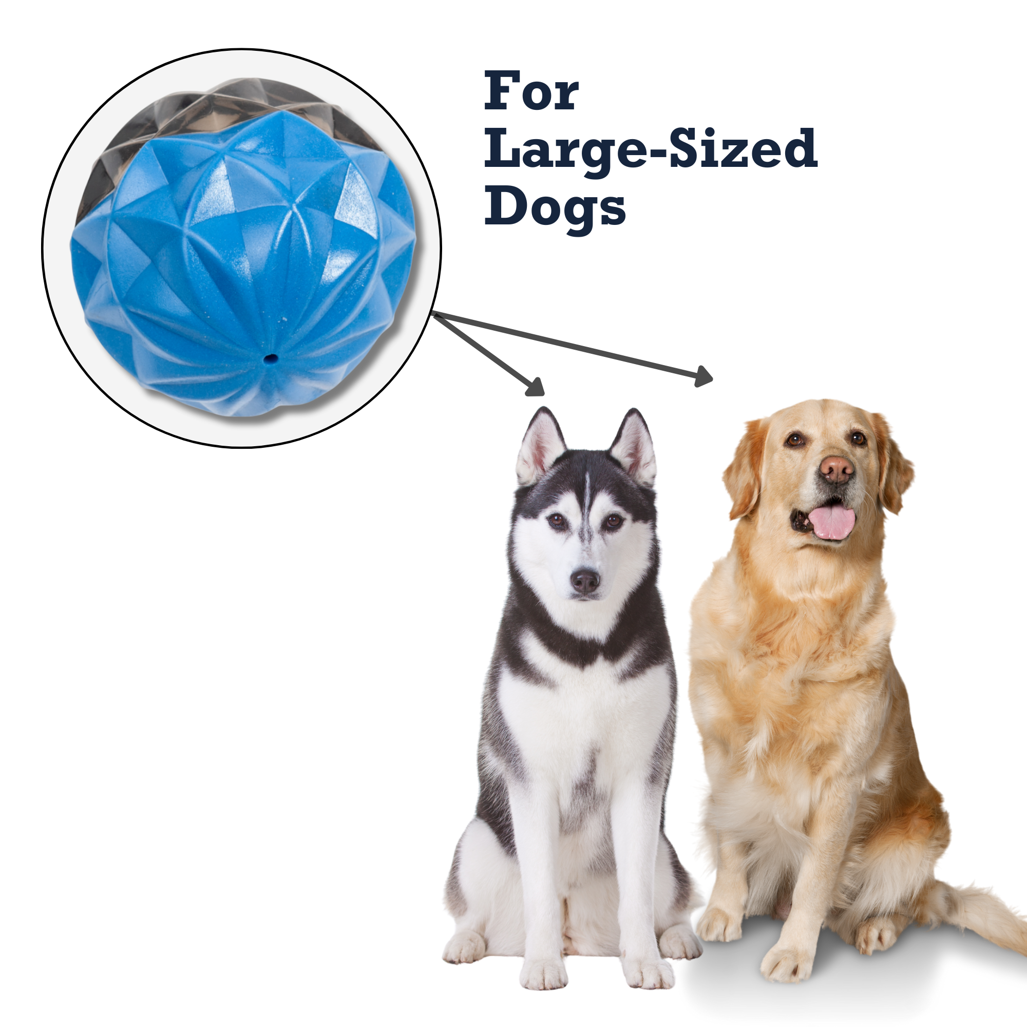 Country Living Geometric Textured Ball Dog Chew Toy – Durable Rubber Interactive Toy for Mental Stimulation (Large)