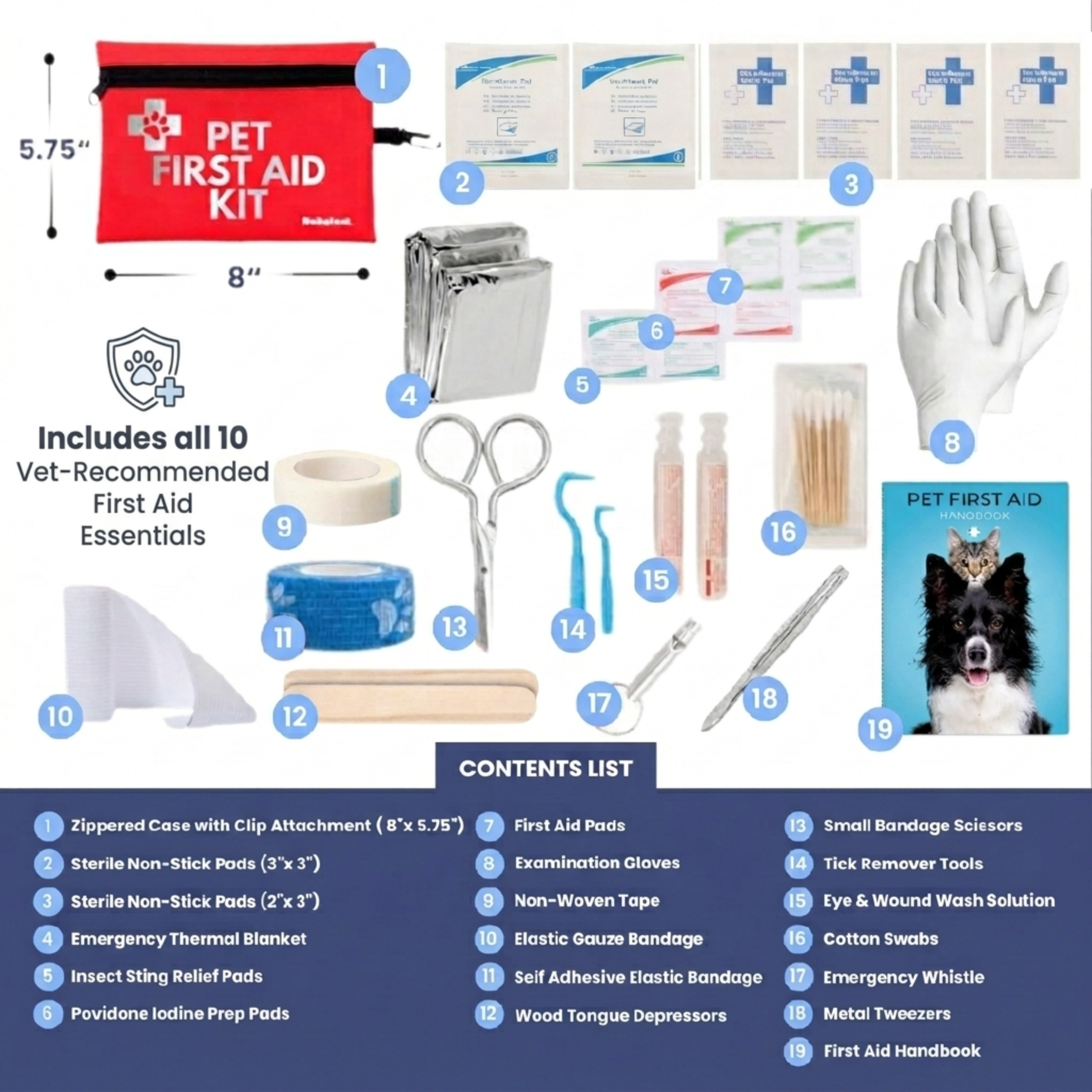 Pet First Aid Kit for Dogs & Cats – Vet-Approved Emergency Essentials for Travel, Hiking & Home