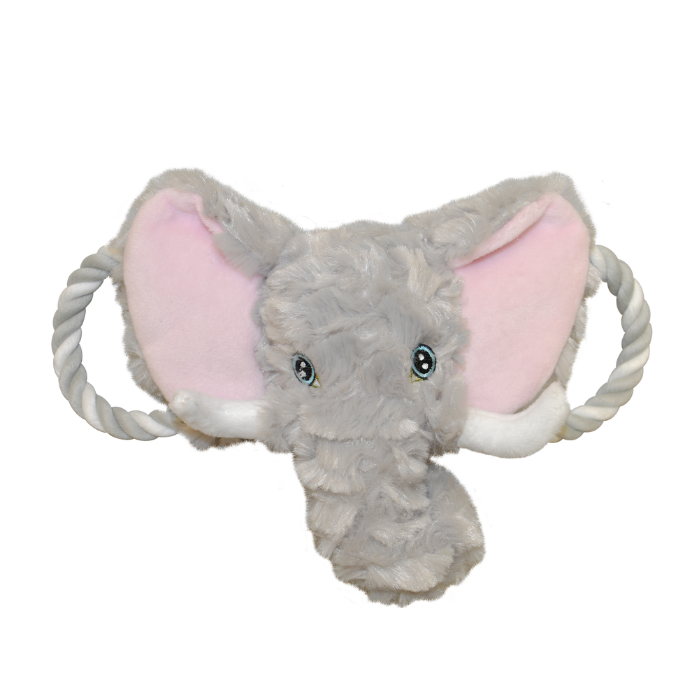Tug-a-Mals™ Animal Dog Toy with Rope Handles & Squeaker