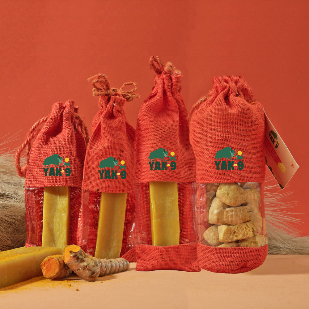 Yak9 Turmeric Yak Cheese Dog Chews – Natural Long-Lasting Chews for Joint, Dental & Digestive Health