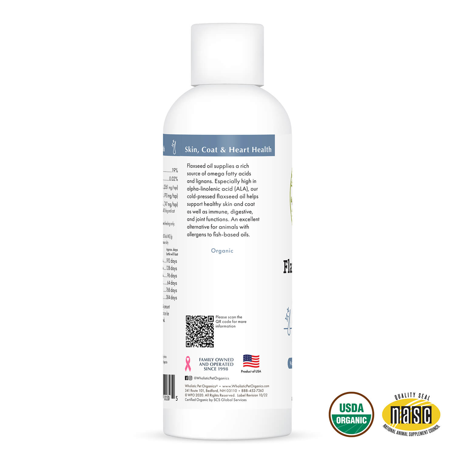 Wholistic Flax Seed Oil™ for Dogs & Cats – Omega 3-6-9 Skin & Coat Supplement