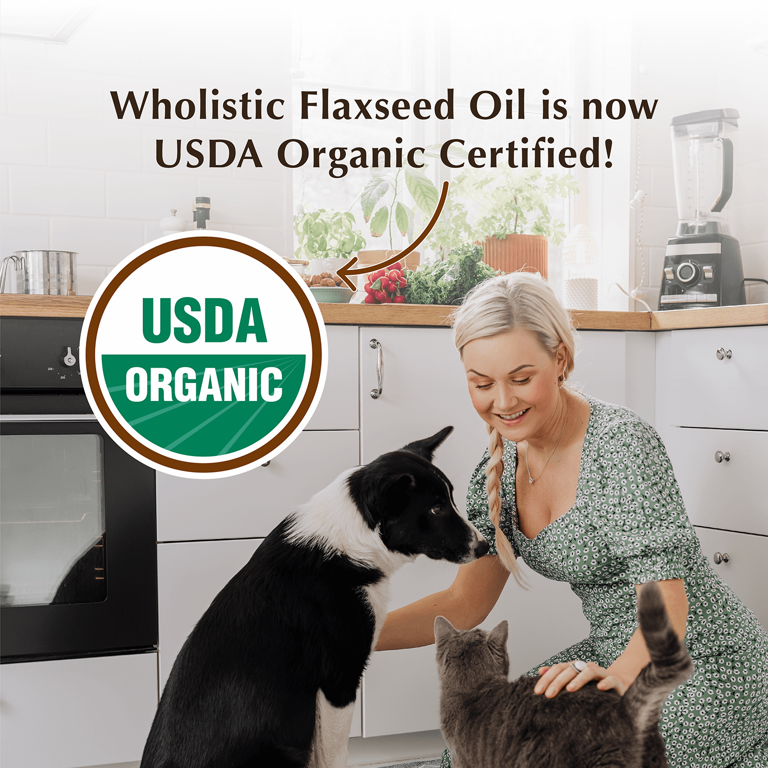 Wholistic Flax Seed Oil™ for Dogs & Cats – Omega 3-6-9 Skin & Coat Supplement