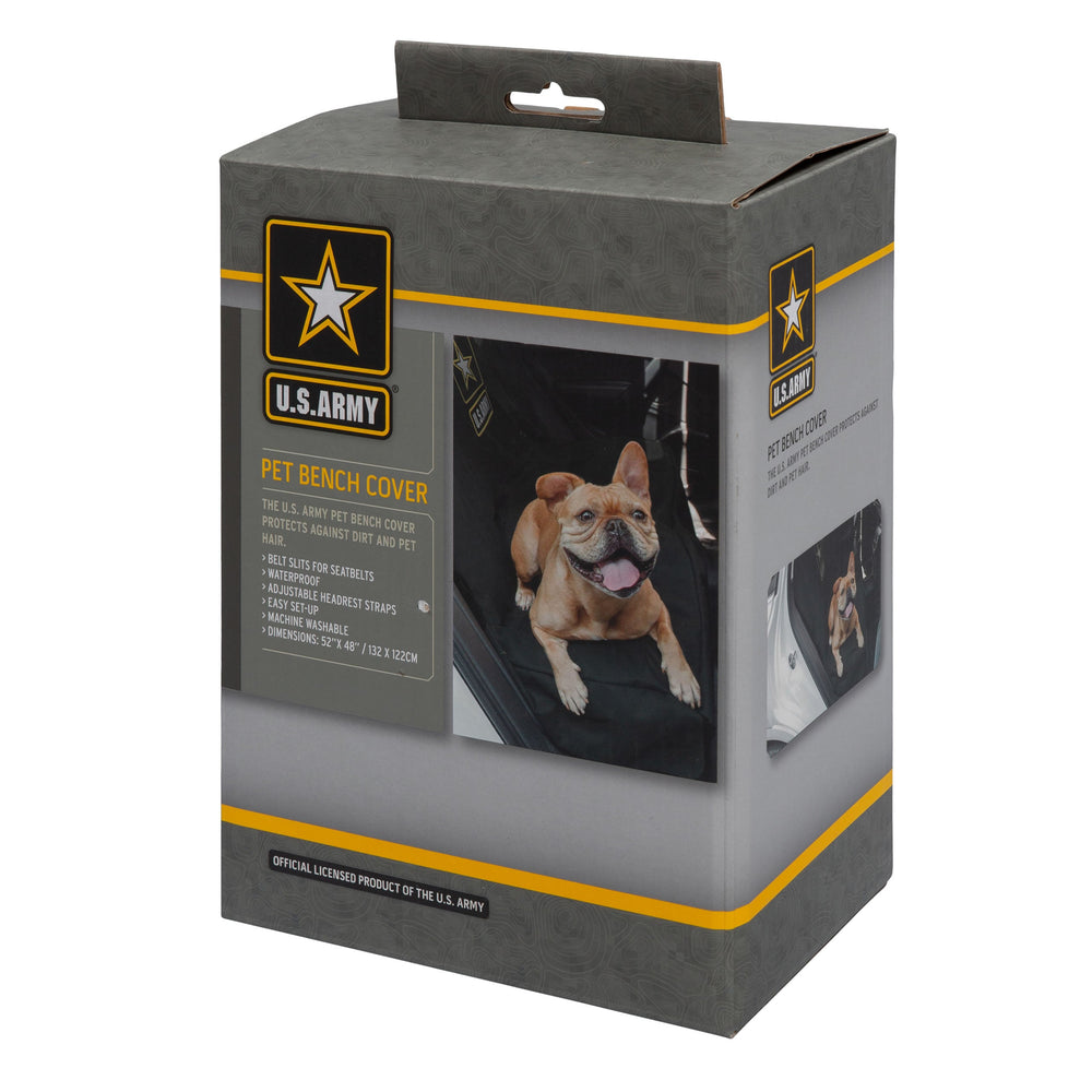 US Army® Pet Car Bench Seat Cover – Dark Camo, Waterproof & Durable