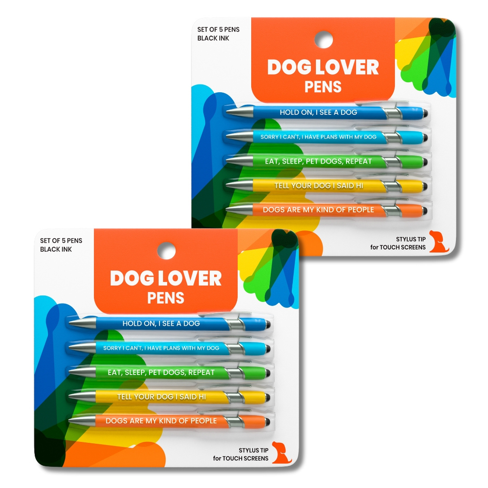 Funny Dog Lover Stylus Pen Set (2-Pack) – Metal Ballpoint Pens for Dog Moms, Dog Dads & Pet Lovers
