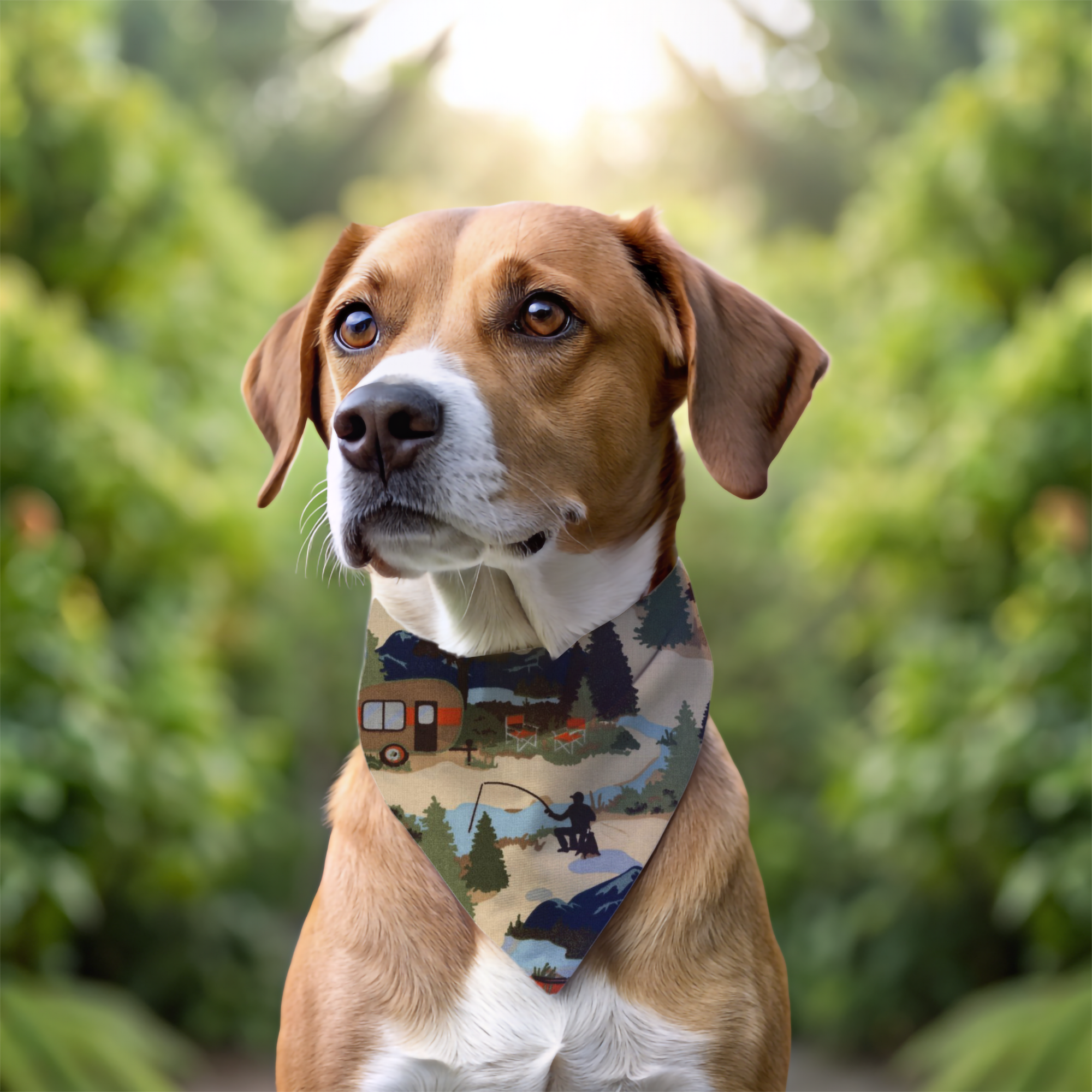Camping Dog Bandana – Personalized Outdoor Adventure Bandana for Hiking Dogs