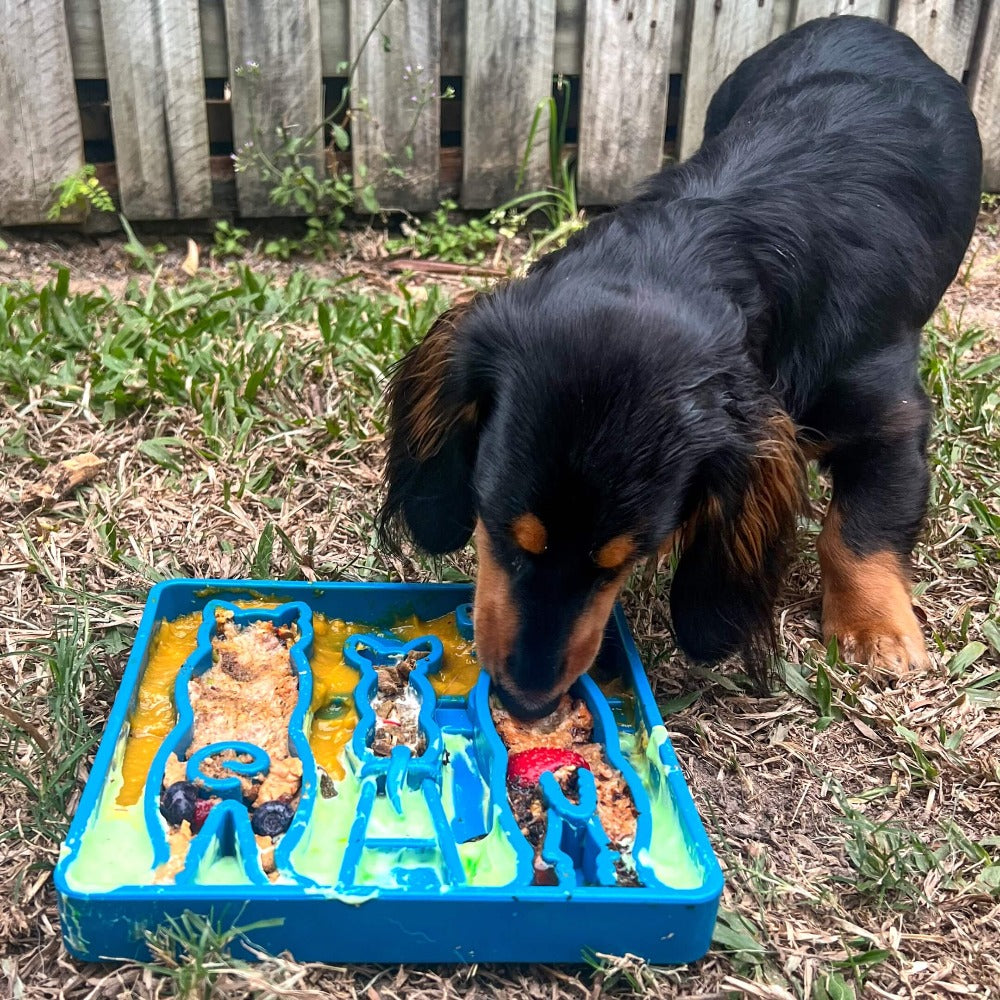 SodaPup Waiting Dogs eTray Slow Feeder – Enrichment Lick Mat & Puzzle Feeding Tray for Dogs