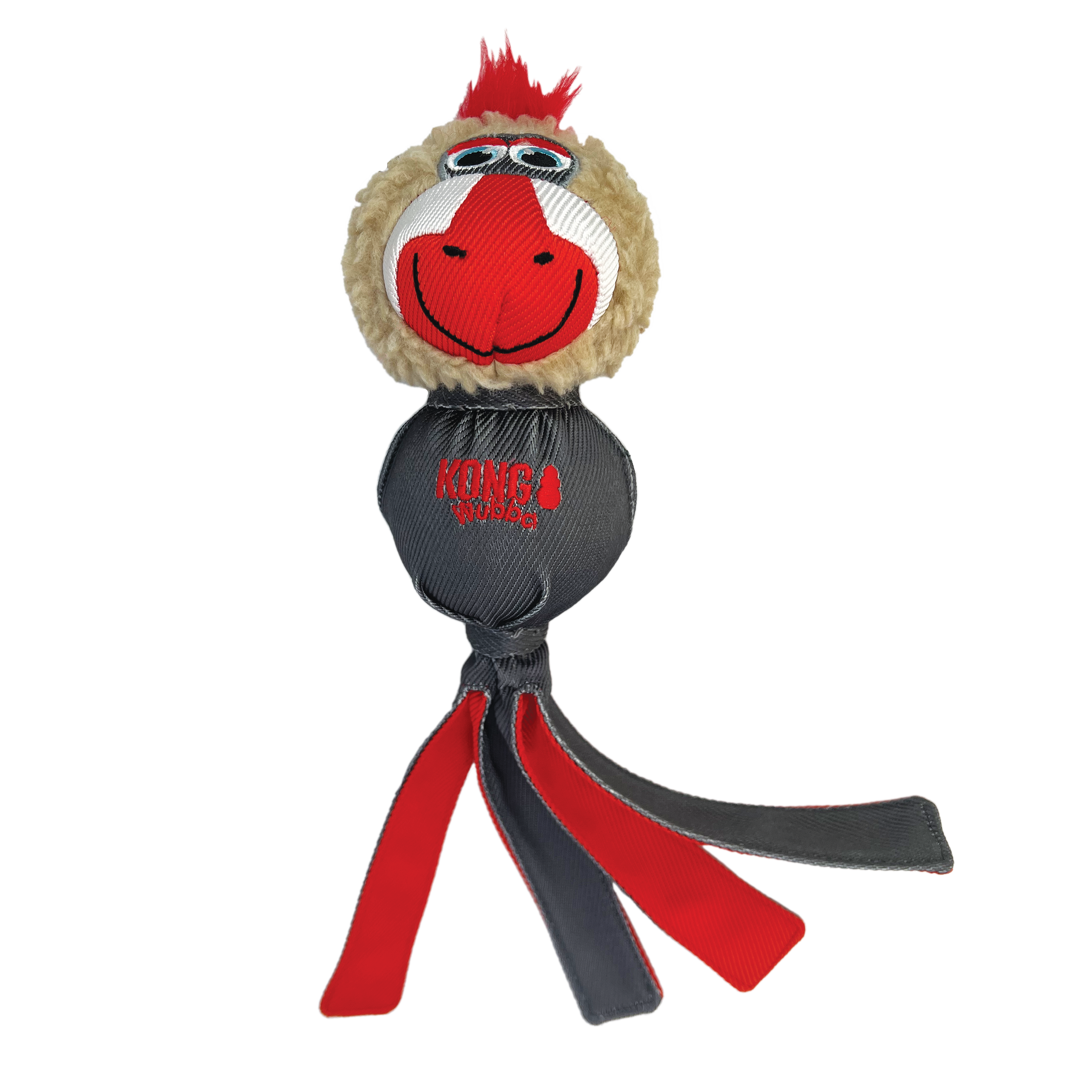 KONG Wubba Zoo Mandrill Dog Toy (Large) – Squeaky Plush Toss & Tug Toy for Interactive Play