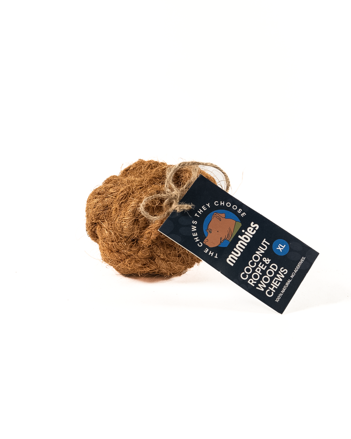 Mumbies Natural Coconut Rope Ball for Dogs – Eco-Friendly Braided Coconut Fiber Dog Toy for Chewing, Fetch & Dental Health