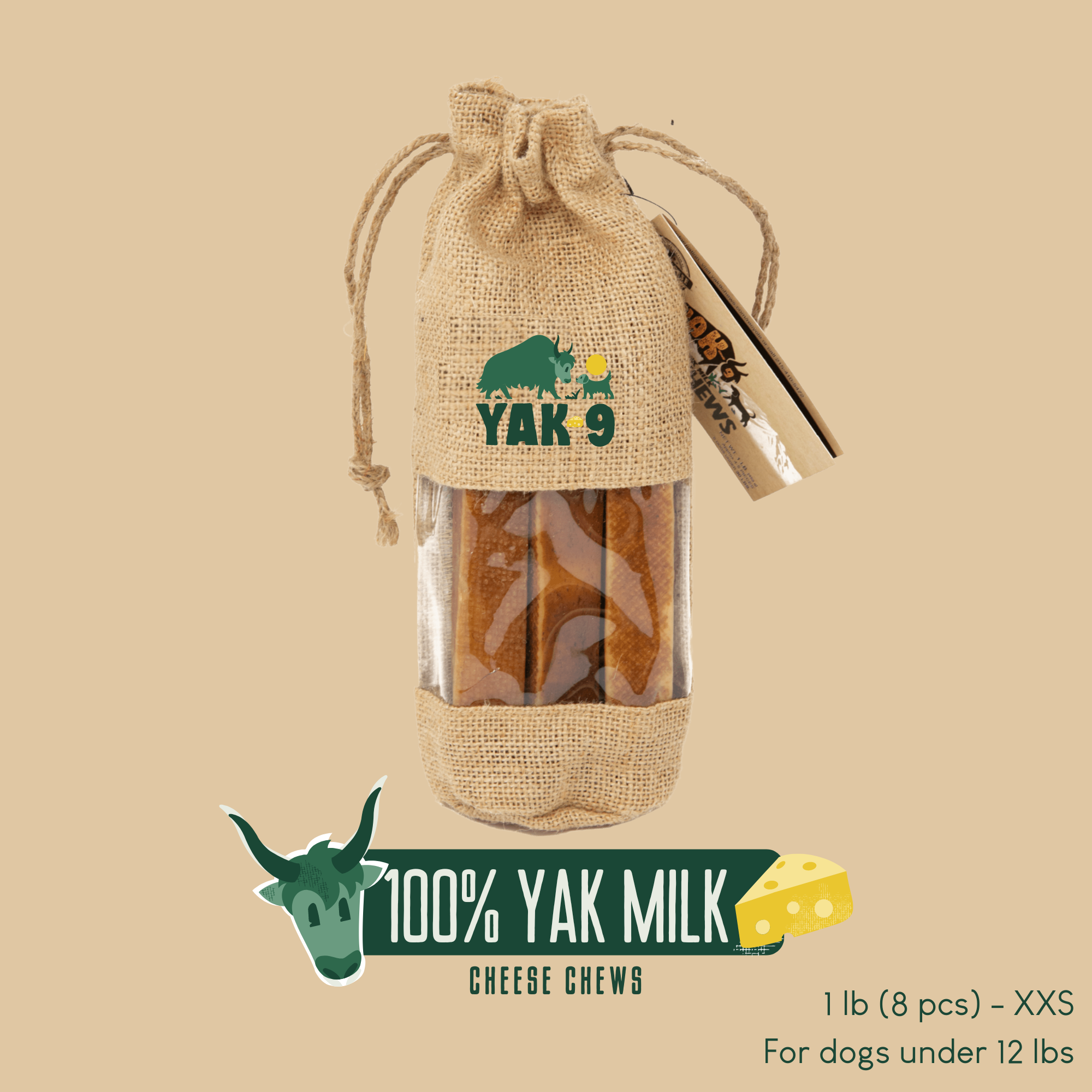 Yak9 Himalayan 100% Yak Cheese Dog Chews – Long-Lasting Natural Chews for Dental Health