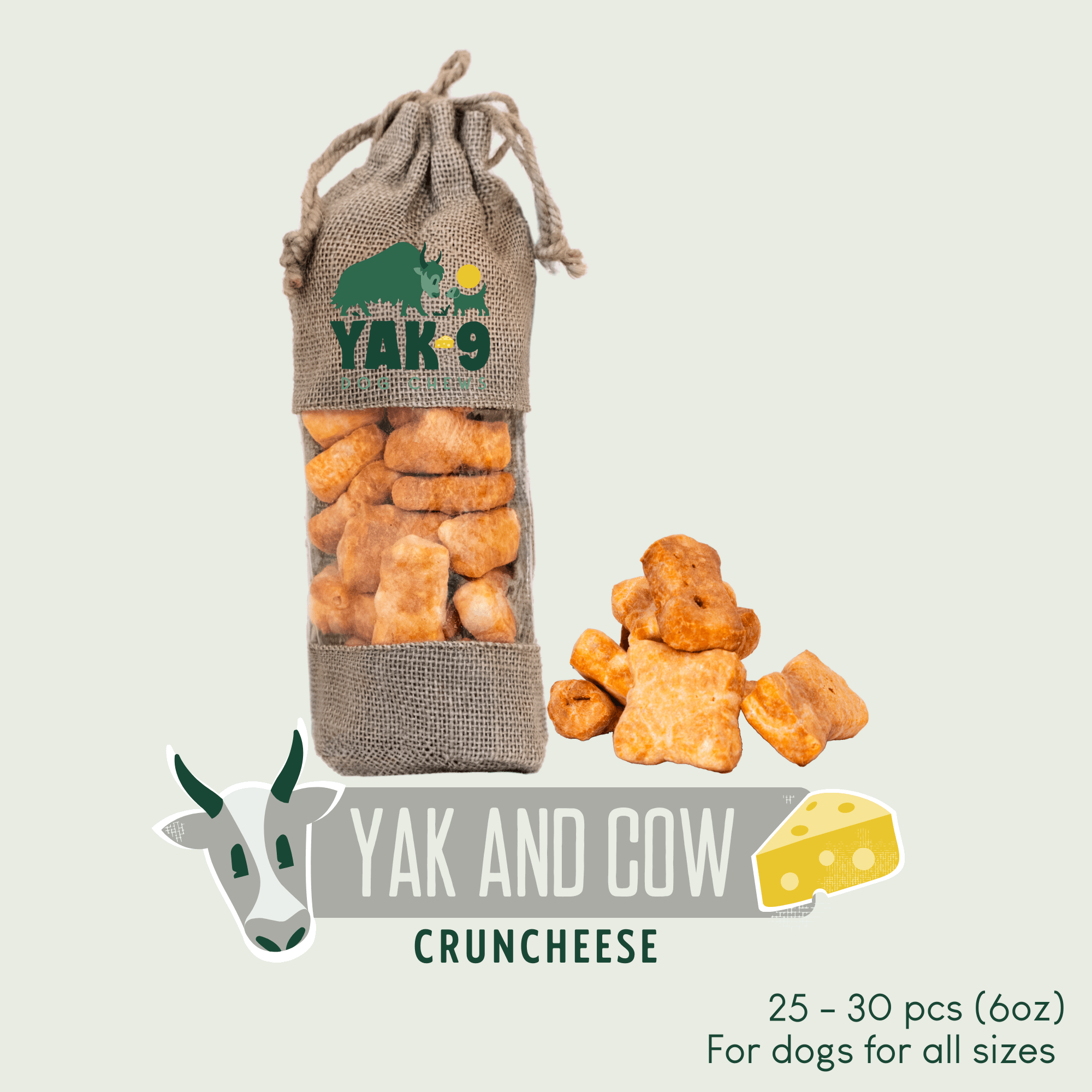 Yak9 CrunCheese Yak Cheese Dog Treats – Crunchy High-Protein Himalayan Training Treats