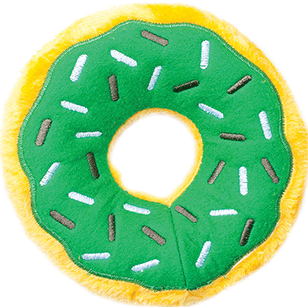 ZIPPYPAWS Jumbo Donutz Dog Toy - 10.5" Squeaky Plush