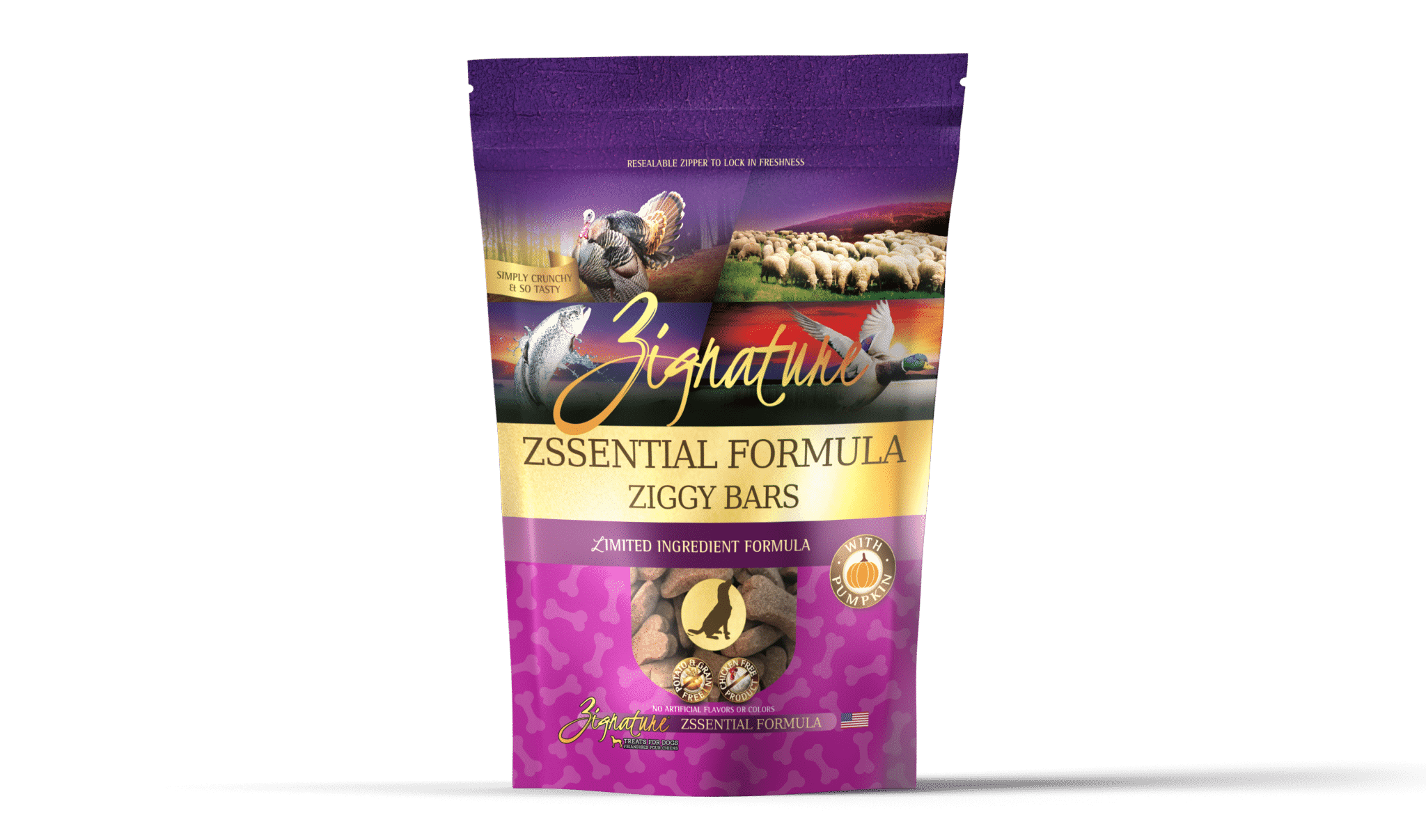 Zignature Zssential Ziggy Bars Dog Treats – Grain-Free Multi-Protein Crunchy Training Treats