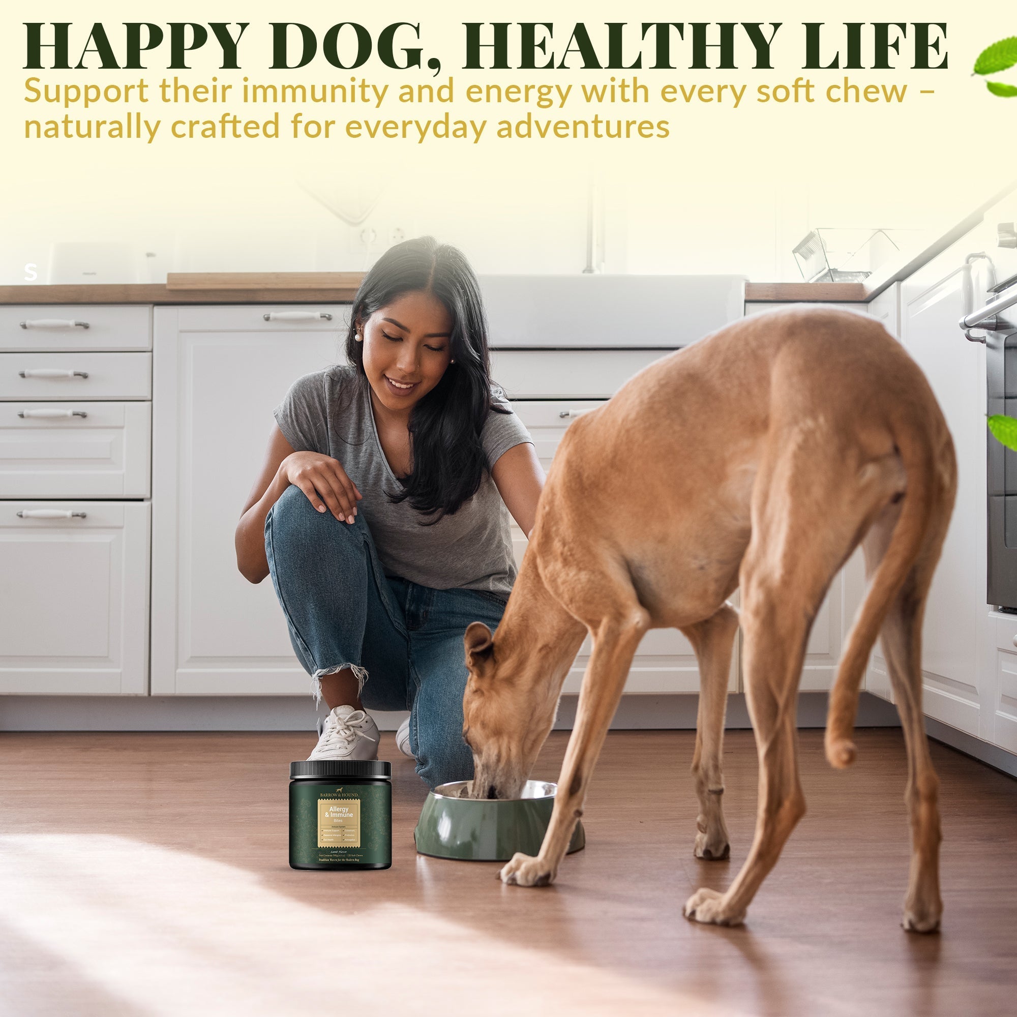 Barrow & Hound Allergy & Immune Bites for Dogs – Colostrum, Probiotics & Omega-3 – Seasonal Allergy & Itchy Skin Relief – Peanut Butter Flavor