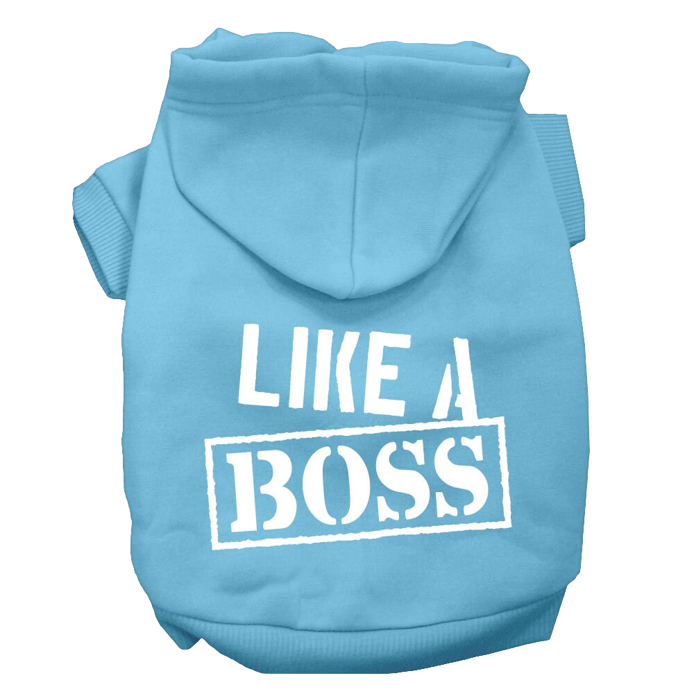 "Like A Boss" Pet Hoodie – Soft Cotton Blend Dog & Cat Outfit for All Sizes
