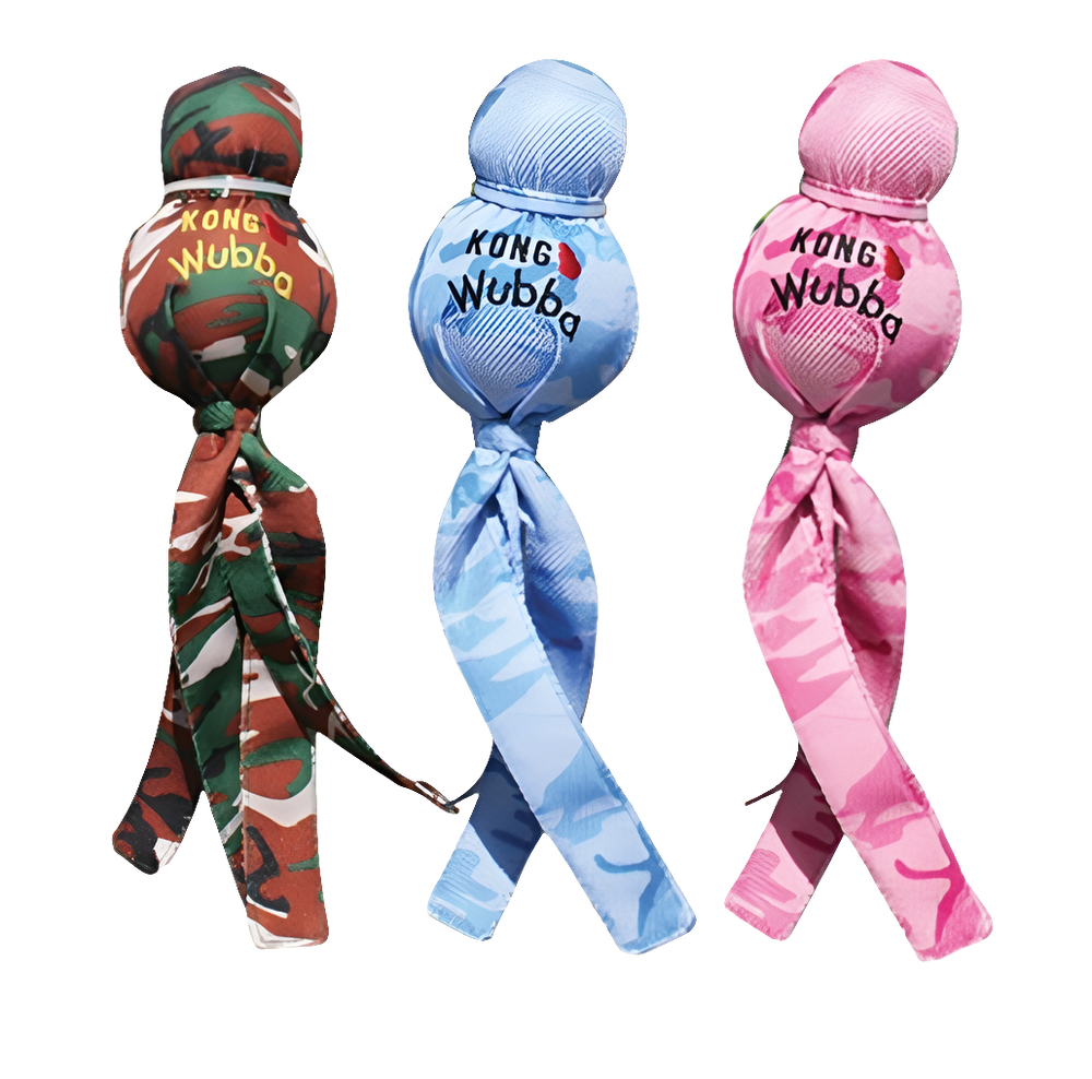 KONG Camo Wubba Ballistic Friend Interactive Tug and Toss Dog Toy